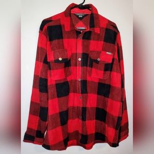EDDIE BAUER MICROFLEECE SHIRT JACKET SCARLET XL